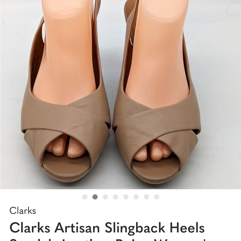 Clarks Artisan Beige Slingback Heels